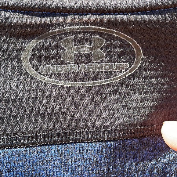 Under Armour Cold gear 1/4 Zip Fitted size Large Blue & Black Shirt - Picture 8 of 8